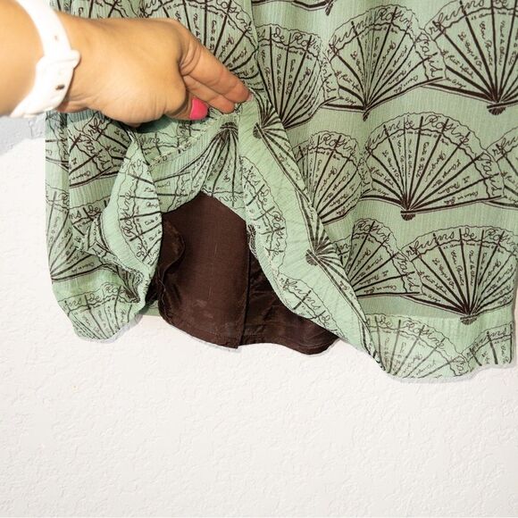 Diodore x Anthropologie Green Mai Ogi Mini Dress Size 6 - Picture 3 of 8